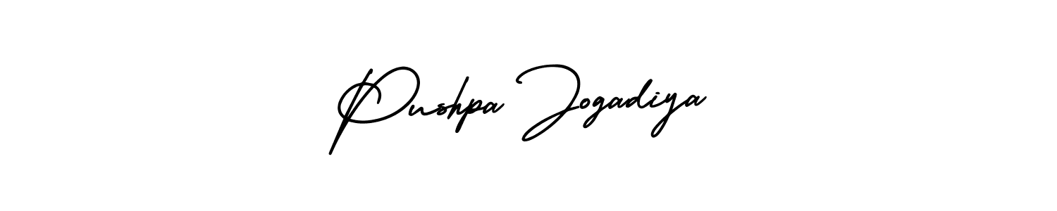 AmerikaSignatureDemo-Regular is a professional signature style that is perfect for those who want to add a touch of class to their signature. It is also a great choice for those who want to make their signature more unique. Get Pushpa Jogadiya name to fancy signature for free. Pushpa Jogadiya signature style 3 images and pictures png