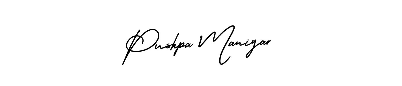 How to Draw Pushpa Maniyar signature style? AmerikaSignatureDemo-Regular is a latest design signature styles for name Pushpa Maniyar. Pushpa Maniyar signature style 3 images and pictures png