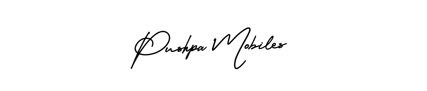 How to make Pushpa Mobiles name signature. Use AmerikaSignatureDemo-Regular style for creating short signs online. This is the latest handwritten sign. Pushpa Mobiles signature style 3 images and pictures png