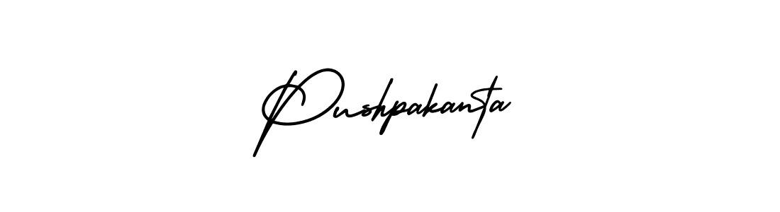 You should practise on your own different ways (AmerikaSignatureDemo-Regular) to write your name (Pushpakanta) in signature. don't let someone else do it for you. Pushpakanta signature style 3 images and pictures png