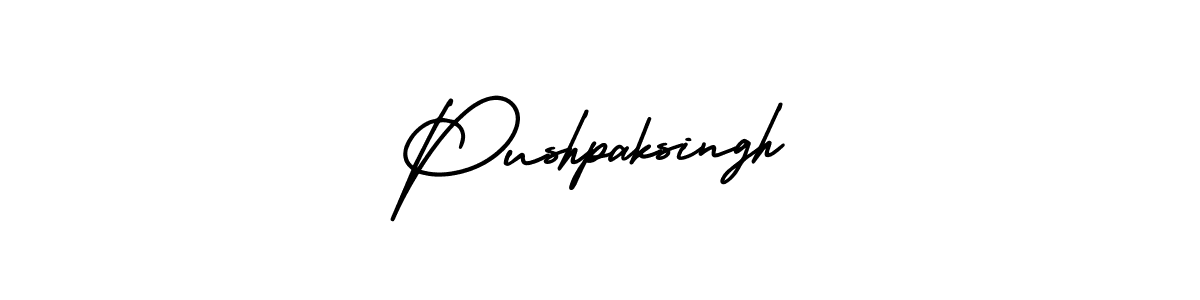 The best way (AmerikaSignatureDemo-Regular) to make a short signature is to pick only two or three words in your name. The name Pushpaksingh include a total of six letters. For converting this name. Pushpaksingh signature style 3 images and pictures png