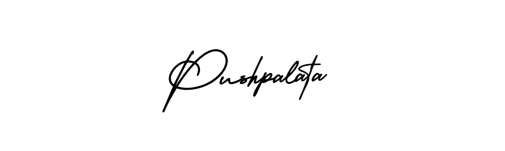 The best way (AmerikaSignatureDemo-Regular) to make a short signature is to pick only two or three words in your name. The name Pushpalata include a total of six letters. For converting this name. Pushpalata signature style 3 images and pictures png