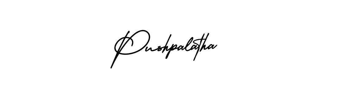 You should practise on your own different ways (AmerikaSignatureDemo-Regular) to write your name (Pushpalatha) in signature. don't let someone else do it for you. Pushpalatha signature style 3 images and pictures png