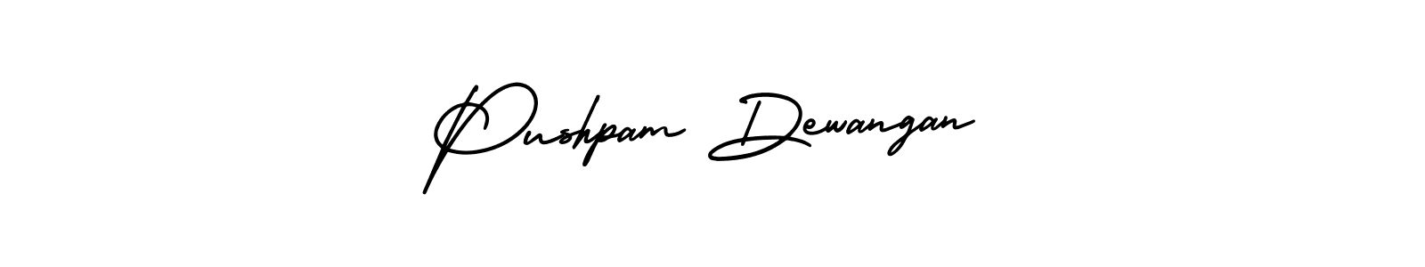 Pushpam Dewangan stylish signature style. Best Handwritten Sign (AmerikaSignatureDemo-Regular) for my name. Handwritten Signature Collection Ideas for my name Pushpam Dewangan. Pushpam Dewangan signature style 3 images and pictures png