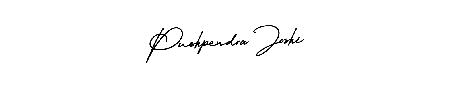 You should practise on your own different ways (AmerikaSignatureDemo-Regular) to write your name (Pushpendra Joshi) in signature. don't let someone else do it for you. Pushpendra Joshi signature style 3 images and pictures png