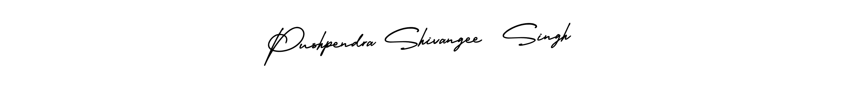 You should practise on your own different ways (AmerikaSignatureDemo-Regular) to write your name (Pushpendra Shivangee  Singh) in signature. don't let someone else do it for you. Pushpendra Shivangee  Singh signature style 3 images and pictures png