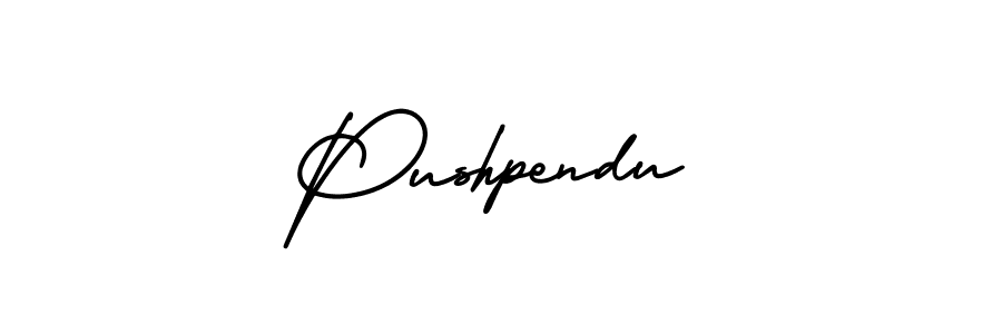 The best way (AmerikaSignatureDemo-Regular) to make a short signature is to pick only two or three words in your name. The name Pushpendu include a total of six letters. For converting this name. Pushpendu signature style 3 images and pictures png