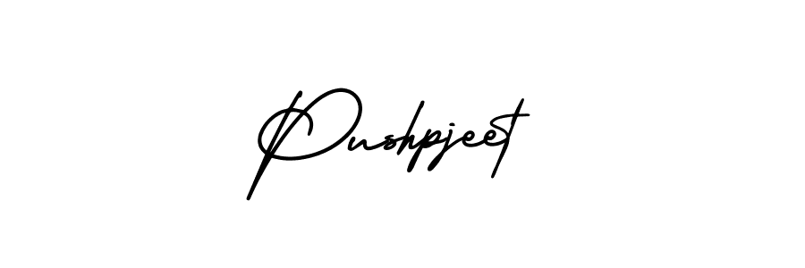 This is the best signature style for the Pushpjeet name. Also you like these signature font (AmerikaSignatureDemo-Regular). Mix name signature. Pushpjeet signature style 3 images and pictures png