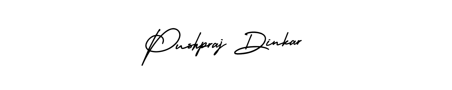 The best way (AmerikaSignatureDemo-Regular) to make a short signature is to pick only two or three words in your name. The name Pushpraj Dinkar include a total of six letters. For converting this name. Pushpraj Dinkar signature style 3 images and pictures png