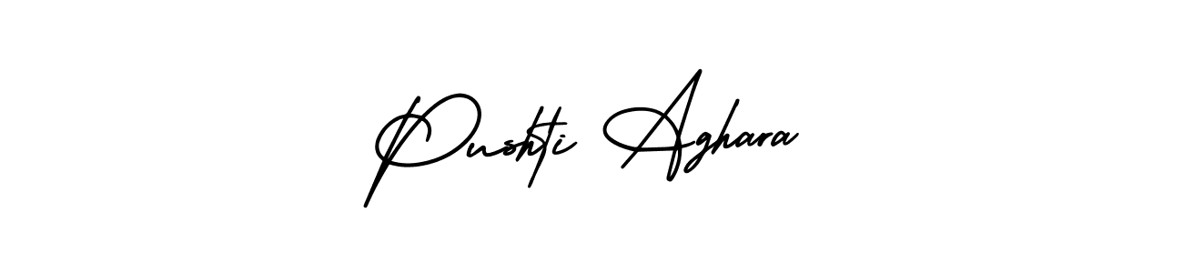 How to make Pushti Aghara signature? AmerikaSignatureDemo-Regular is a professional autograph style. Create handwritten signature for Pushti Aghara name. Pushti Aghara signature style 3 images and pictures png