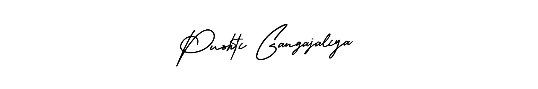 This is the best signature style for the Pushti Gangajaliya name. Also you like these signature font (AmerikaSignatureDemo-Regular). Mix name signature. Pushti Gangajaliya signature style 3 images and pictures png
