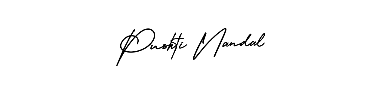 AmerikaSignatureDemo-Regular is a professional signature style that is perfect for those who want to add a touch of class to their signature. It is also a great choice for those who want to make their signature more unique. Get Pushti Nandal name to fancy signature for free. Pushti Nandal signature style 3 images and pictures png