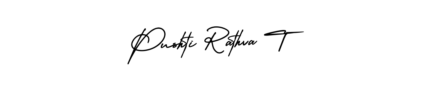 How to make Pushti Rathva T signature? AmerikaSignatureDemo-Regular is a professional autograph style. Create handwritten signature for Pushti Rathva T name. Pushti Rathva T signature style 3 images and pictures png