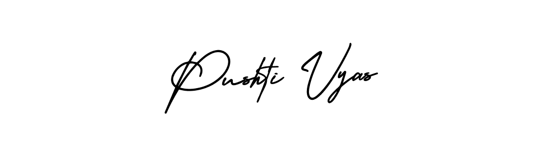 How to make Pushti Vyas name signature. Use AmerikaSignatureDemo-Regular style for creating short signs online. This is the latest handwritten sign. Pushti Vyas signature style 3 images and pictures png