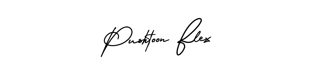 This is the best signature style for the Pushtoon Flex name. Also you like these signature font (AmerikaSignatureDemo-Regular). Mix name signature. Pushtoon Flex signature style 3 images and pictures png