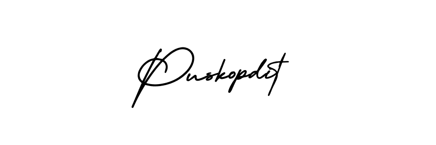 Design your own signature with our free online signature maker. With this signature software, you can create a handwritten (AmerikaSignatureDemo-Regular) signature for name Puskopdit. Puskopdit signature style 3 images and pictures png