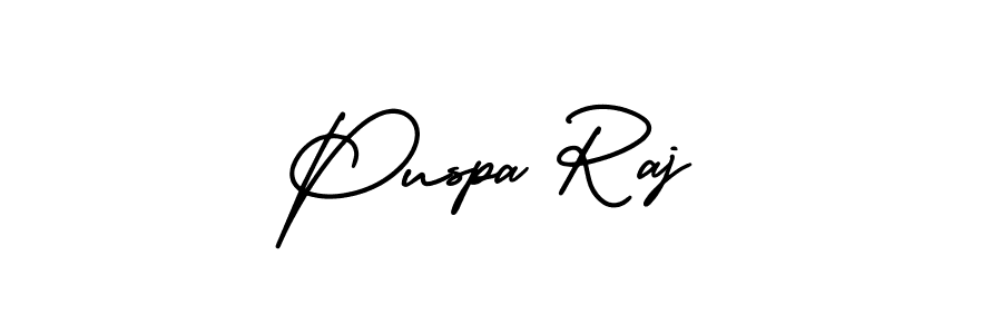 The best way (AmerikaSignatureDemo-Regular) to make a short signature is to pick only two or three words in your name. The name Puspa Raj include a total of six letters. For converting this name. Puspa Raj signature style 3 images and pictures png