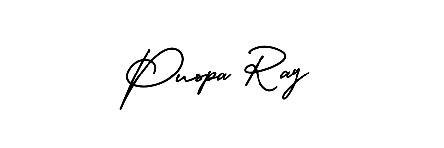 How to make Puspa Ray name signature. Use AmerikaSignatureDemo-Regular style for creating short signs online. This is the latest handwritten sign. Puspa Ray signature style 3 images and pictures png