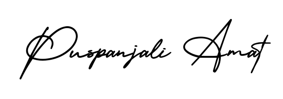 Explore multiple handwriting variations for Puspanjali Amat including this stunning AmerikaSignatureDemo-Regular design. Free to use across all platforms. Puspanjali Amat signature style 3 images and pictures png