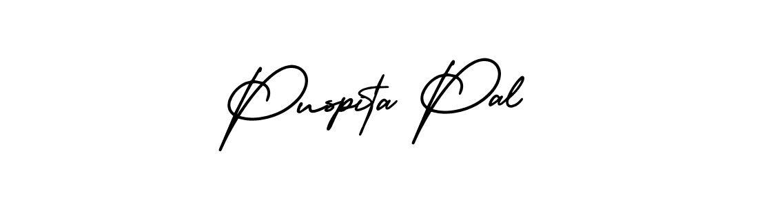 The best way (AmerikaSignatureDemo-Regular) to make a short signature is to pick only two or three words in your name. The name Puspita Pal include a total of six letters. For converting this name. Puspita Pal signature style 3 images and pictures png