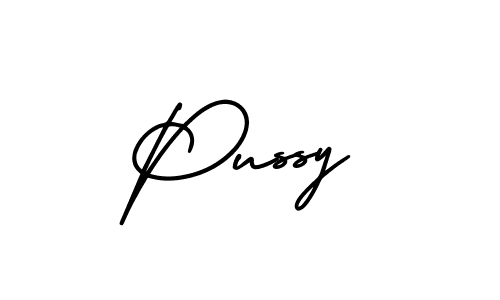 It looks lik you need a new signature style for name Pussy. Design unique handwritten (AmerikaSignatureDemo-Regular) signature with our free signature maker in just a few clicks. Pussy signature style 3 images and pictures png