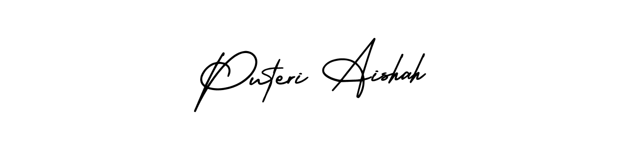 Design your own signature with our free online signature maker. With this signature software, you can create a handwritten (AmerikaSignatureDemo-Regular) signature for name Puteri Aishah. Puteri Aishah signature style 3 images and pictures png