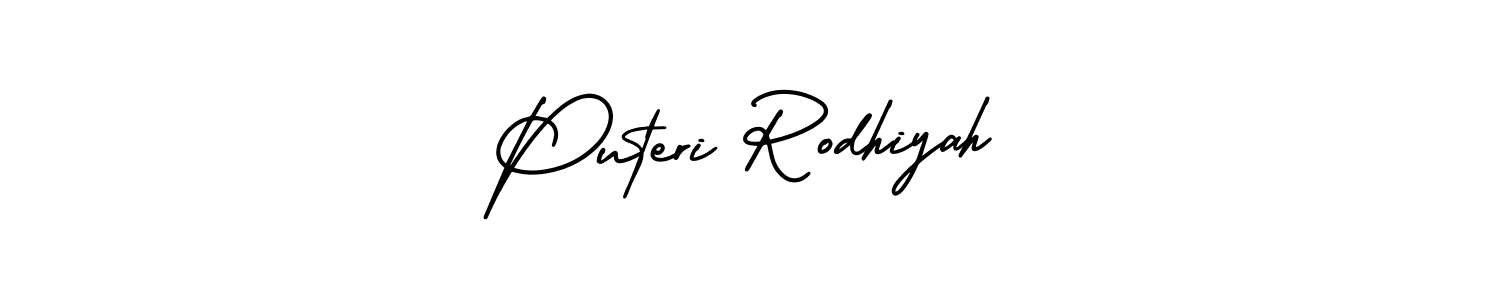 How to Draw Puteri Rodhiyah signature style? AmerikaSignatureDemo-Regular is a latest design signature styles for name Puteri Rodhiyah. Puteri Rodhiyah signature style 3 images and pictures png