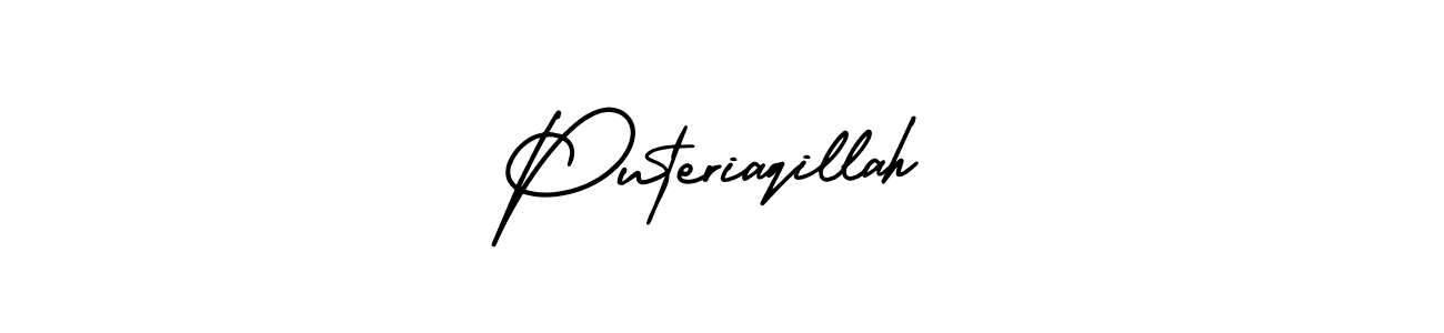 Create a beautiful signature design for name Puteriaqillah. With this signature (AmerikaSignatureDemo-Regular) fonts, you can make a handwritten signature for free. Puteriaqillah signature style 3 images and pictures png