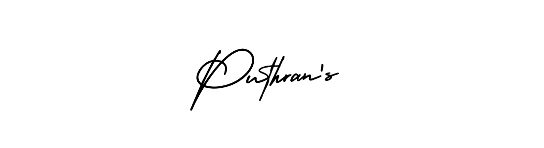 Puthran’s stylish signature style. Best Handwritten Sign (AmerikaSignatureDemo-Regular) for my name. Handwritten Signature Collection Ideas for my name Puthran’s. Puthran’s signature style 3 images and pictures png