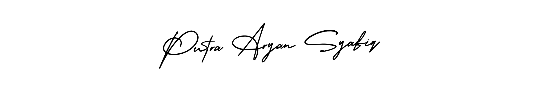 AmerikaSignatureDemo-Regular is a professional signature style that is perfect for those who want to add a touch of class to their signature. It is also a great choice for those who want to make their signature more unique. Get Putra Aryan Syafiq name to fancy signature for free. Putra Aryan Syafiq signature style 3 images and pictures png