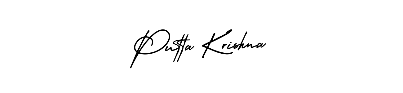 AmerikaSignatureDemo-Regular is a professional signature style that is perfect for those who want to add a touch of class to their signature. It is also a great choice for those who want to make their signature more unique. Get Putta Krishna name to fancy signature for free. Putta Krishna signature style 3 images and pictures png