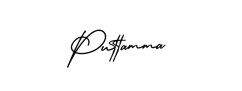 Make a beautiful signature design for name Puttamma. With this signature (AmerikaSignatureDemo-Regular) style, you can create a handwritten signature for free. Puttamma signature style 3 images and pictures png