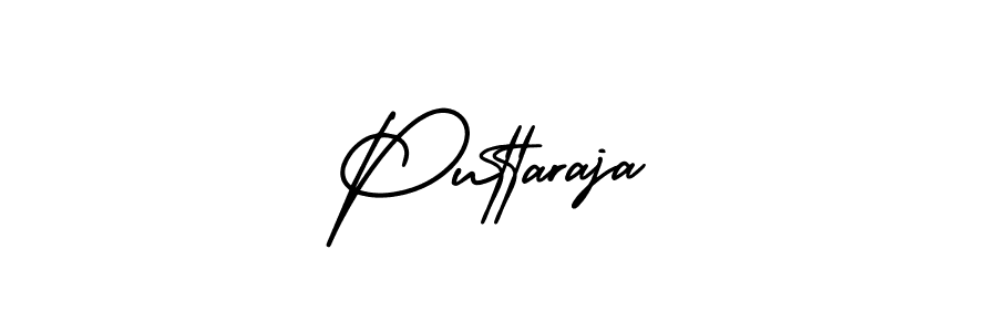 How to make Puttaraja name signature. Use AmerikaSignatureDemo-Regular style for creating short signs online. This is the latest handwritten sign. Puttaraja signature style 3 images and pictures png