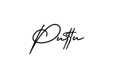 How to make Puttu name signature. Use AmerikaSignatureDemo-Regular style for creating short signs online. This is the latest handwritten sign. Puttu signature style 3 images and pictures png