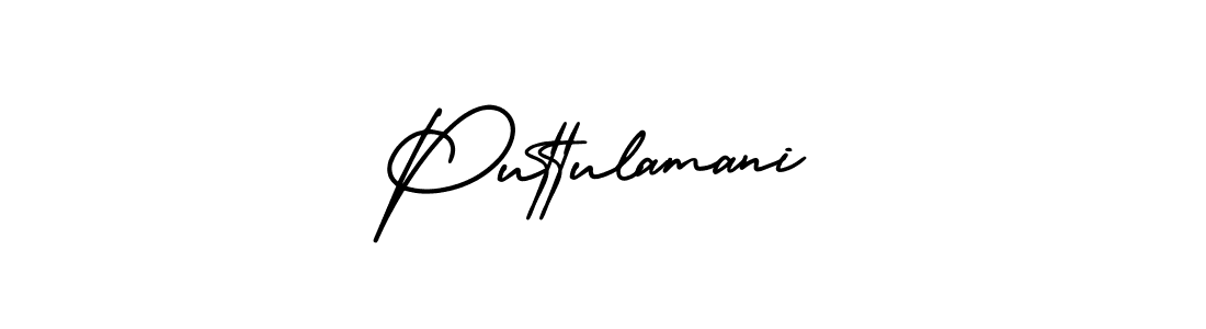 Make a beautiful signature design for name Puttulamani. With this signature (AmerikaSignatureDemo-Regular) style, you can create a handwritten signature for free. Puttulamani signature style 3 images and pictures png