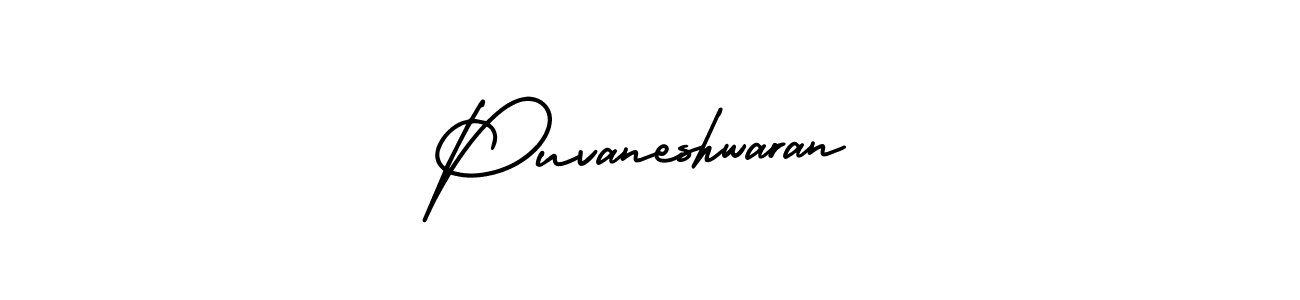 if you are searching for the best signature style for your name Puvaneshwaran. so please give up your signature search. here we have designed multiple signature styles  using AmerikaSignatureDemo-Regular. Puvaneshwaran signature style 3 images and pictures png