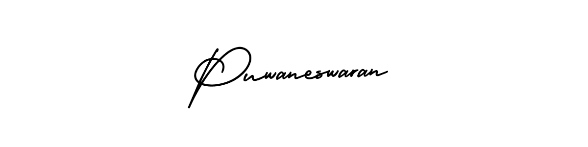 How to make Puwaneswaran signature? AmerikaSignatureDemo-Regular is a professional autograph style. Create handwritten signature for Puwaneswaran name. Puwaneswaran signature style 3 images and pictures png