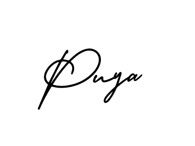 Similarly AmerikaSignatureDemo-Regular is the best handwritten signature design. Signature creator online .You can use it as an online autograph creator for name Puya. Puya signature style 3 images and pictures png