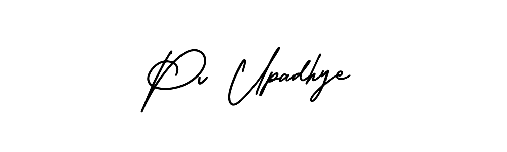 Also You can easily find your signature by using the search form. We will create Pv Upadhye name handwritten signature images for you free of cost using AmerikaSignatureDemo-Regular sign style. Pv Upadhye signature style 3 images and pictures png