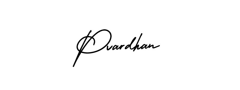 The best way (AmerikaSignatureDemo-Regular) to make a short signature is to pick only two or three words in your name. The name Pvardhan include a total of six letters. For converting this name. Pvardhan signature style 3 images and pictures png