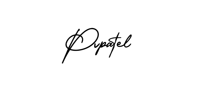 How to make Pvpatel name signature. Use AmerikaSignatureDemo-Regular style for creating short signs online. This is the latest handwritten sign. Pvpatel signature style 3 images and pictures png