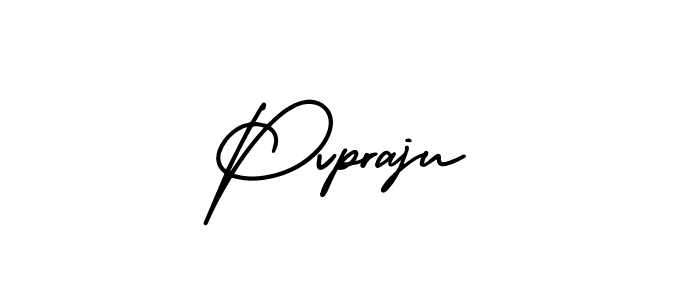 How to make Pvpraju name signature. Use AmerikaSignatureDemo-Regular style for creating short signs online. This is the latest handwritten sign. Pvpraju signature style 3 images and pictures png