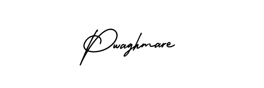 The best way (AmerikaSignatureDemo-Regular) to make a short signature is to pick only two or three words in your name. The name Pwaghmare include a total of six letters. For converting this name. Pwaghmare signature style 3 images and pictures png