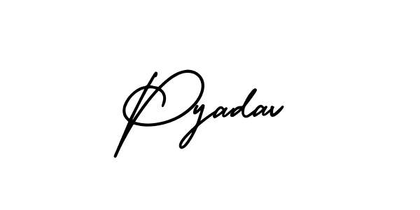 How to Draw Pyadav signature style? AmerikaSignatureDemo-Regular is a latest design signature styles for name Pyadav. Pyadav signature style 3 images and pictures png