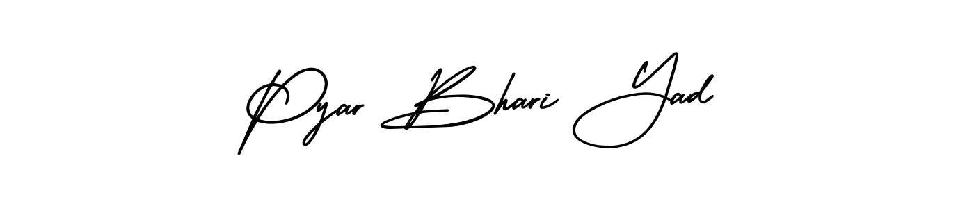 It looks lik you need a new signature style for name Pyar Bhari Yad. Design unique handwritten (AmerikaSignatureDemo-Regular) signature with our free signature maker in just a few clicks. Pyar Bhari Yad signature style 3 images and pictures png