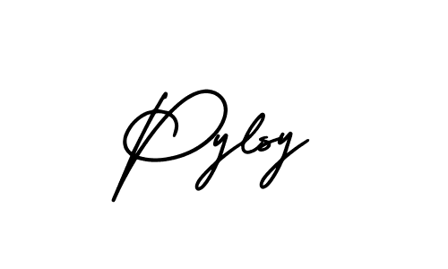 How to make Pylsy name signature. Use AmerikaSignatureDemo-Regular style for creating short signs online. This is the latest handwritten sign. Pylsy signature style 3 images and pictures png