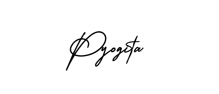 Design your own signature with our free online signature maker. With this signature software, you can create a handwritten (AmerikaSignatureDemo-Regular) signature for name Pyogita. Pyogita signature style 3 images and pictures png