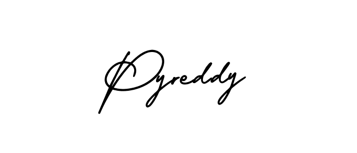 The best way (AmerikaSignatureDemo-Regular) to make a short signature is to pick only two or three words in your name. The name Pyreddy include a total of six letters. For converting this name. Pyreddy signature style 3 images and pictures png