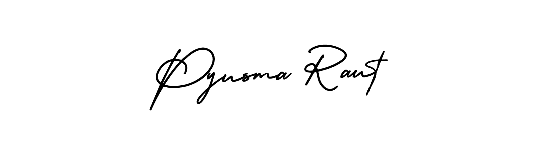 This is the best signature style for the Pyusma Raut name. Also you like these signature font (AmerikaSignatureDemo-Regular). Mix name signature. Pyusma Raut signature style 3 images and pictures png