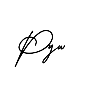 How to Draw Pyw signature style? AmerikaSignatureDemo-Regular is a latest design signature styles for name Pyw. Pyw signature style 3 images and pictures png